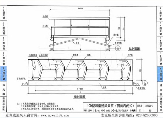 10D型薄型通風天窗